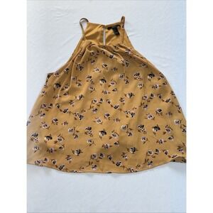 Forever 21 Halter Top Floral Orange Floral Camisole Size Large